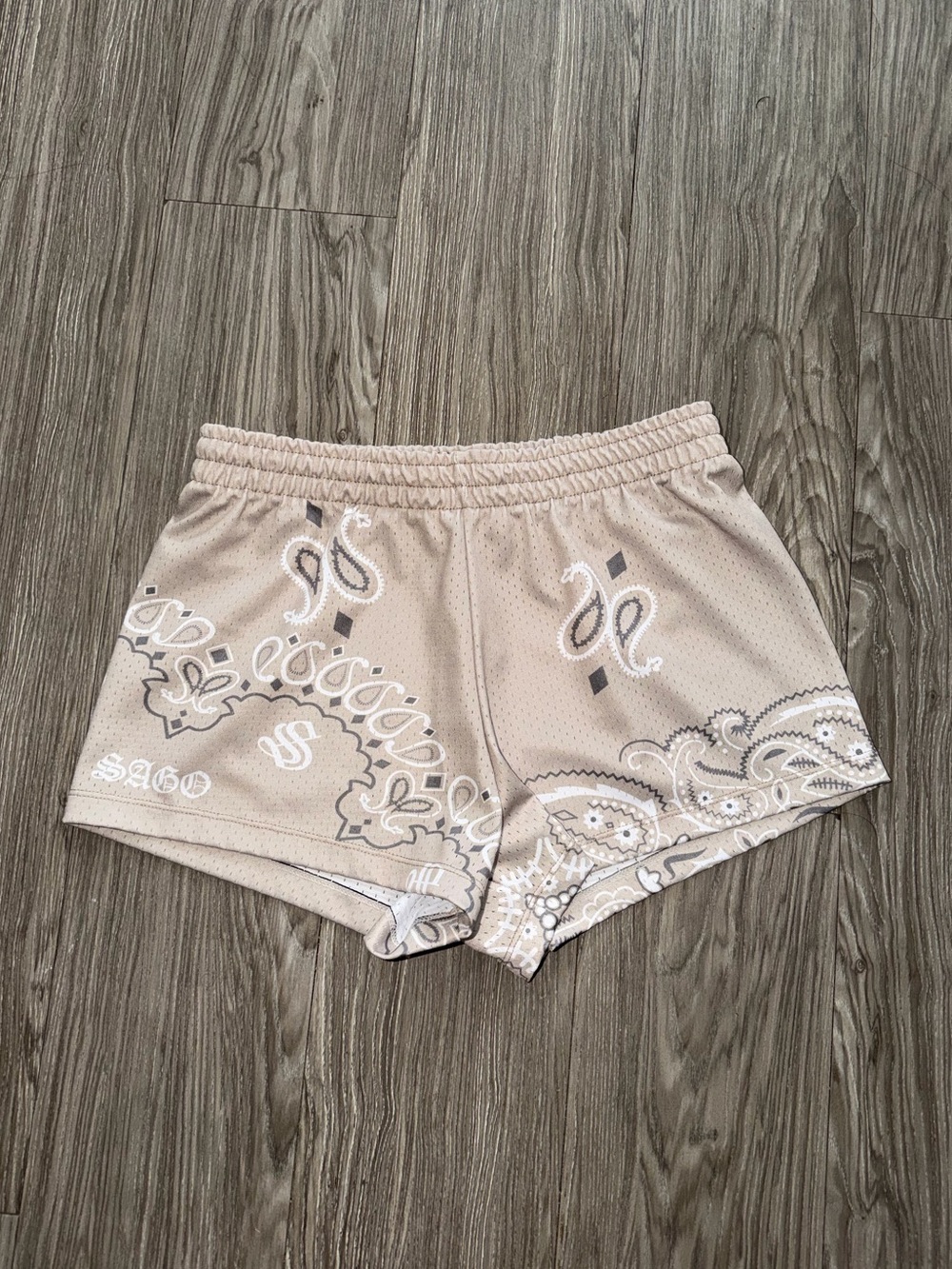 SAGO womens bandana paisley mesh shorts size Small